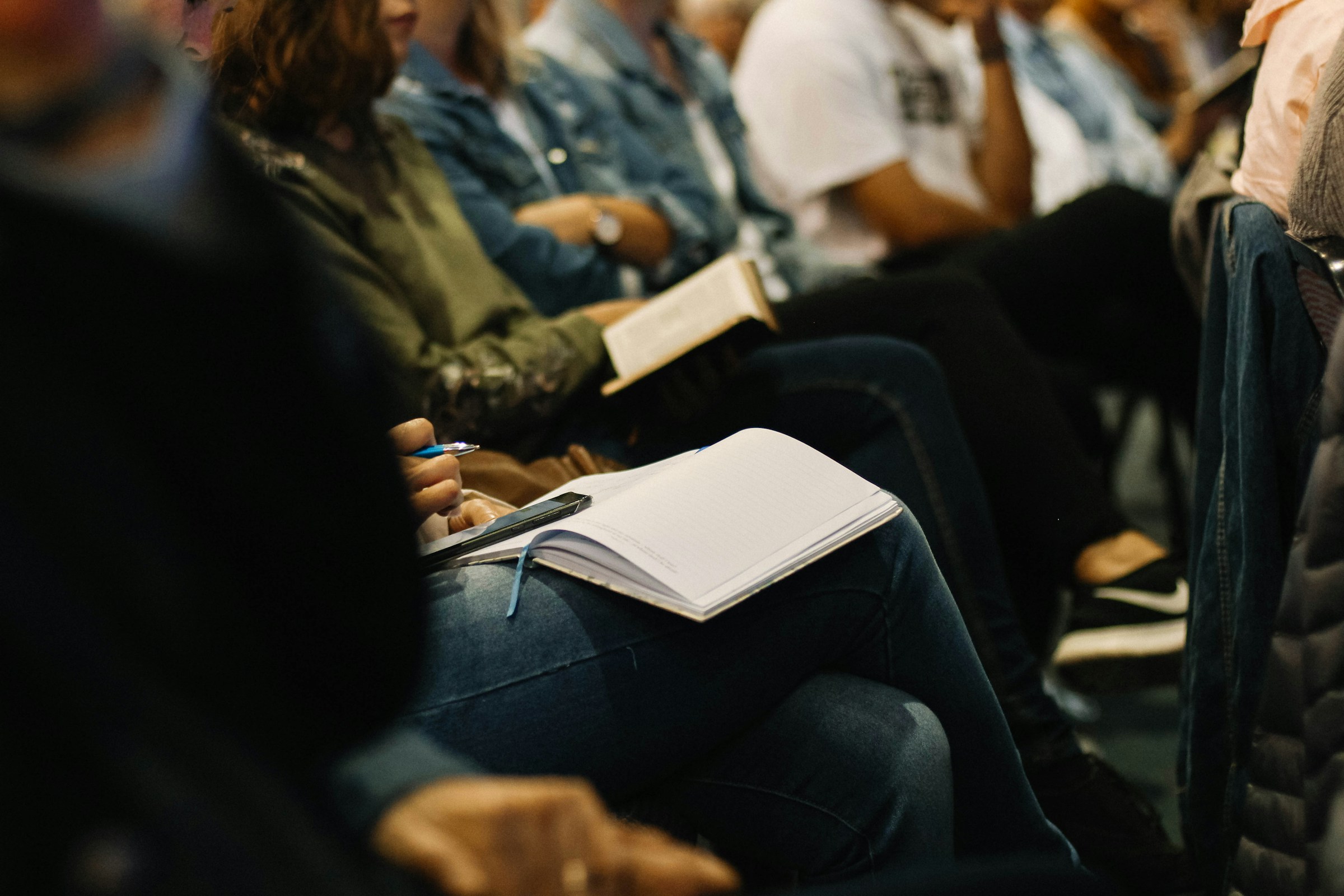 People praying during service